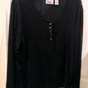 Chico’s traveler’s knit black top 3/4 sleeves
